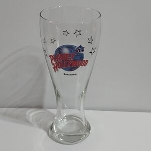 Planet Hollywood Vancouver Pilsner Glass - Clear with Red & Blue Logo